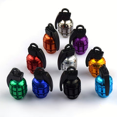 1pc Grenade Shaped Aluminum Alloy Valve Cap