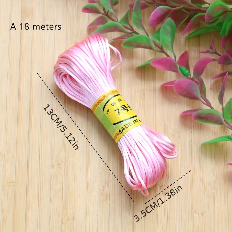18m 708inch Chinese Knot Rope Line 7 Handwoven Rope Red String Bracelet