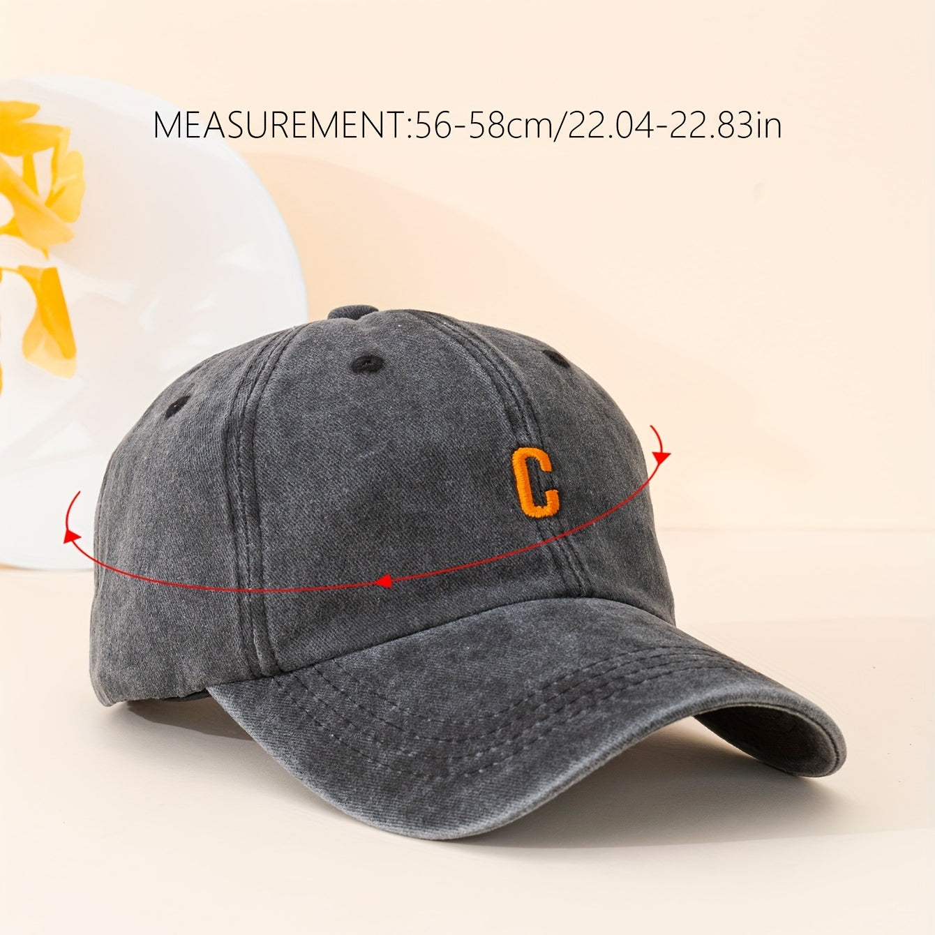 Classic Solid Washed Distressed Embroidery Baseball Cap Unisex Sun Hat