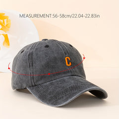 Classic Solid Washed Distressed Embroidery Baseball Cap Unisex Sun Hat
