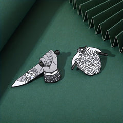 6pcs Cartoon Animal Alloy Badges Funny Horror Metal Brooch Costume