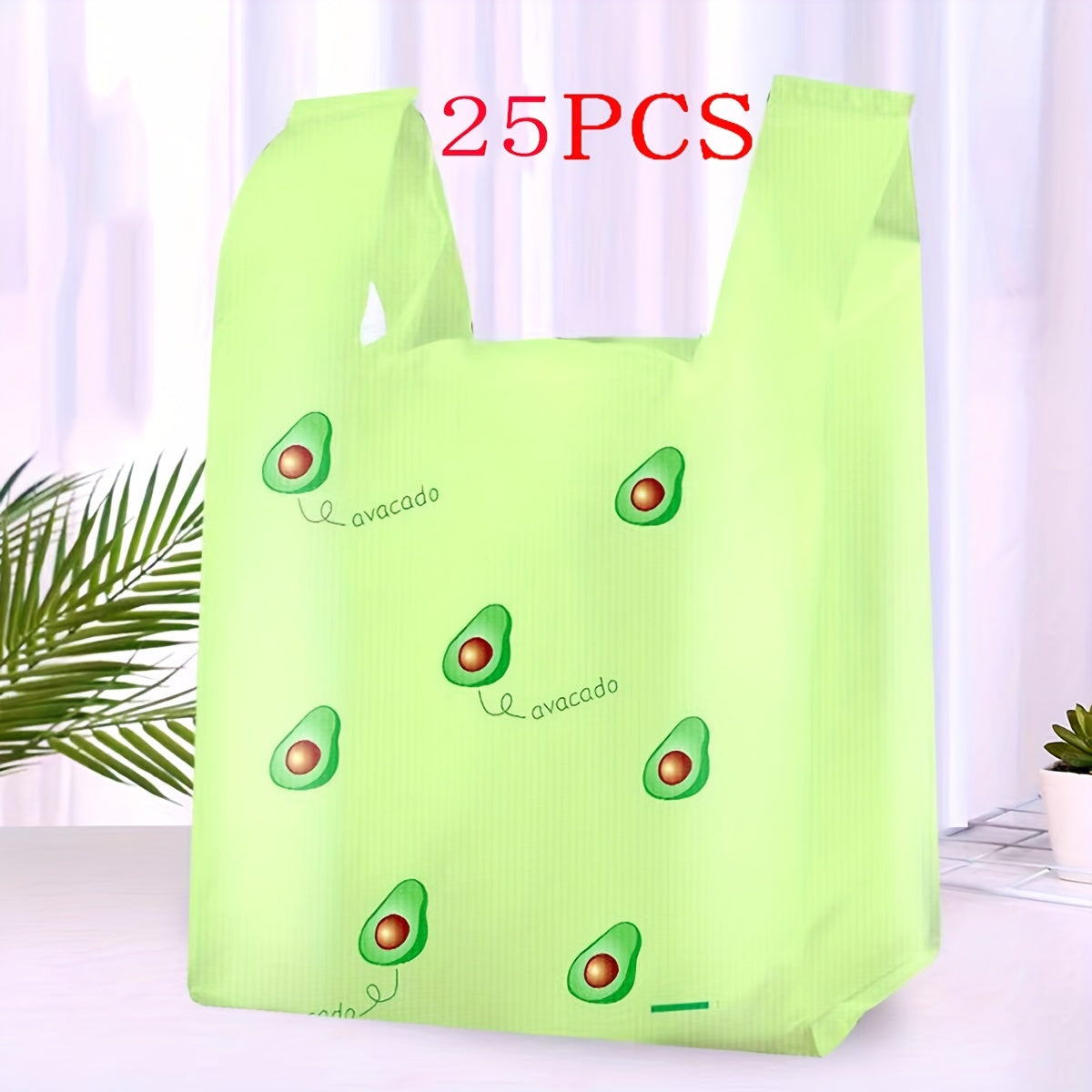 25pcs Avocado Pattern Tote Bag for Wedding Birthday Party Gift Packing