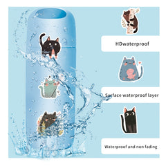 52pcs WhimsyCat Cartoon Cat Stickers Vinyl Self Adhesive Decals