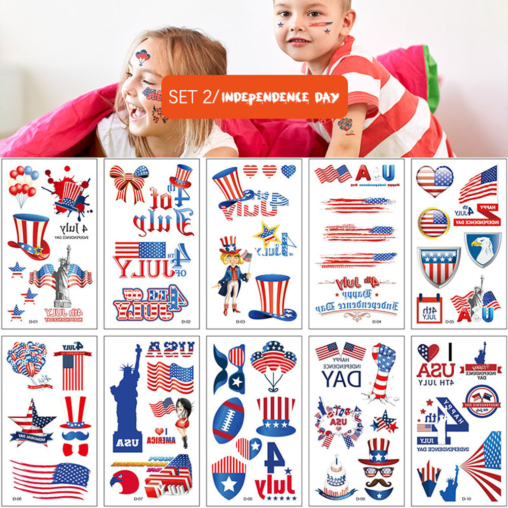 10 Pcs Easter Festive Tattoo Stickers Set