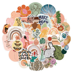 50pcs Vintage Art Painting Doodle Stickers Cartoon Decals