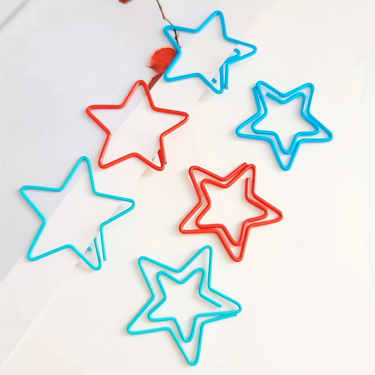20pcs Star Shape Paper Clips Mixed Fun Office School Supplies