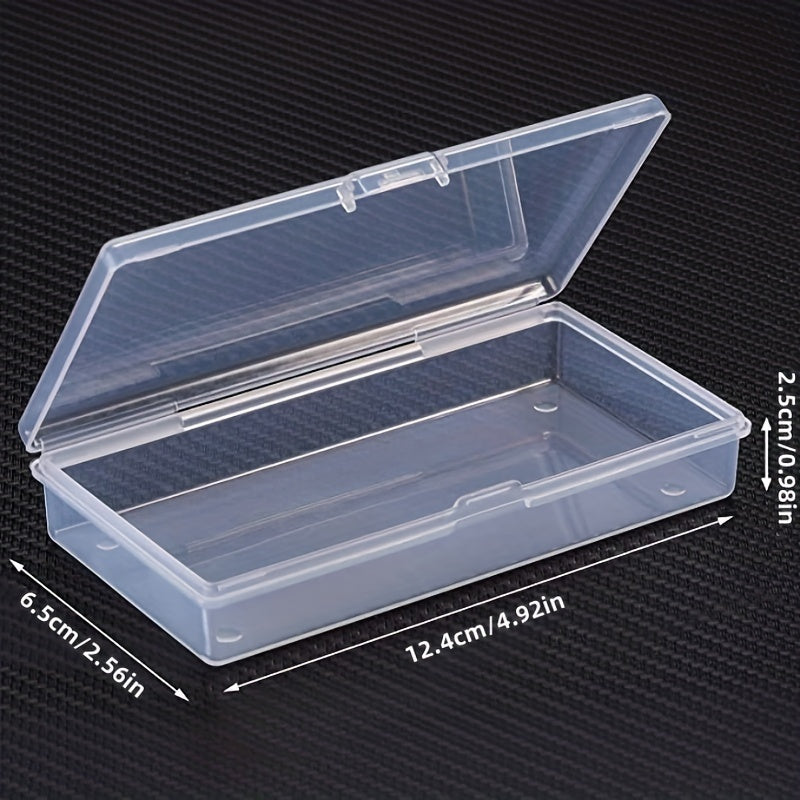 4pcs Plastic Box with Hinged Lid for DIY Crafts and Jewelry