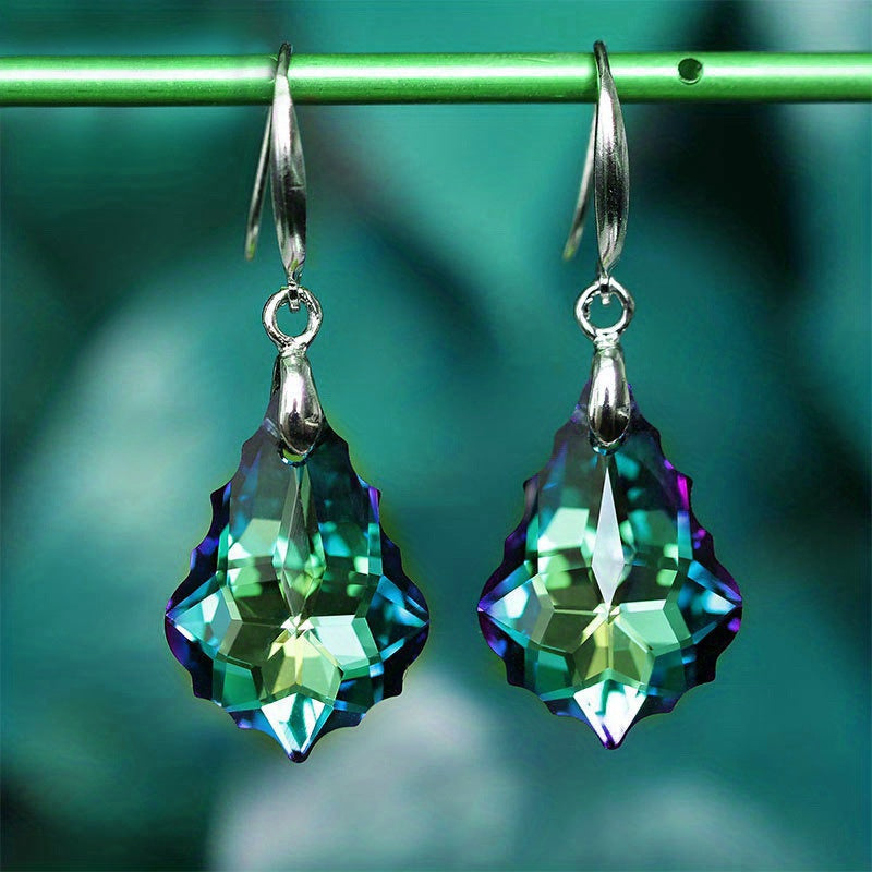 Crystal Maple Leaf Pendant Earrings