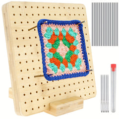 Crochet Blocking Board Kit with 10 Steel Rod Pins