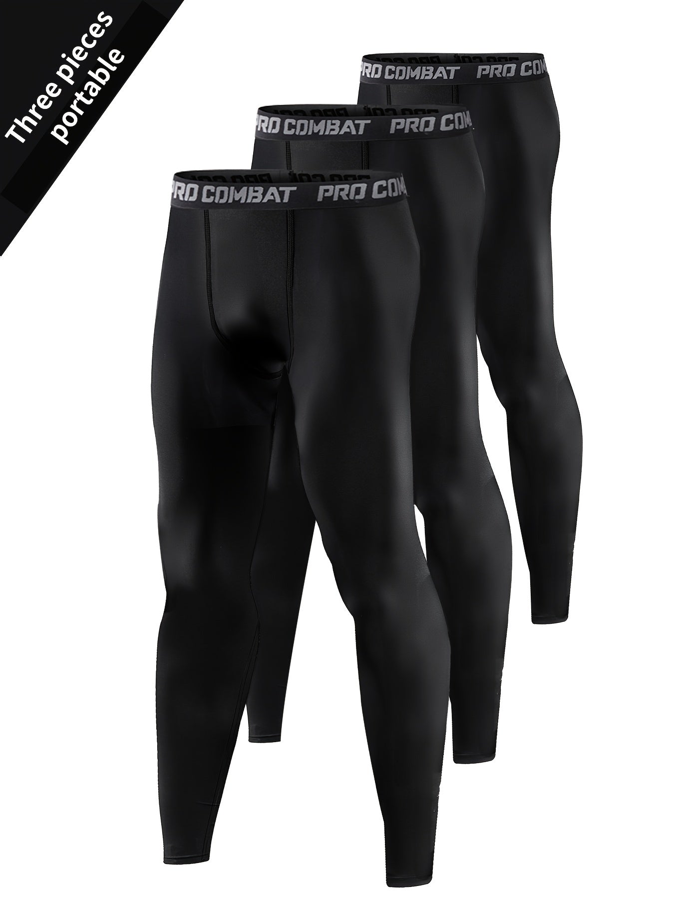 3pcs Cooling Men's Base Layer Tights for Fitness Performance