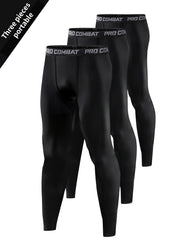 3pcs Cooling Men's Base Layer Tights for Fitness Performance