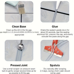 Tile Repair Adhesive Caulk 150ml Bathroom Kitchen