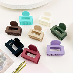 8pcs Frosted Square Hair Claw Mini Hair Clip Solid Hair Accessory