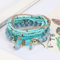 Colorful Bohemian Beaded Bracelet Stackable Hand Jewelry