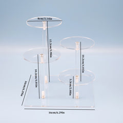 Acrylic Clear Display Rack Tier Square Round Storage Holder Desktop