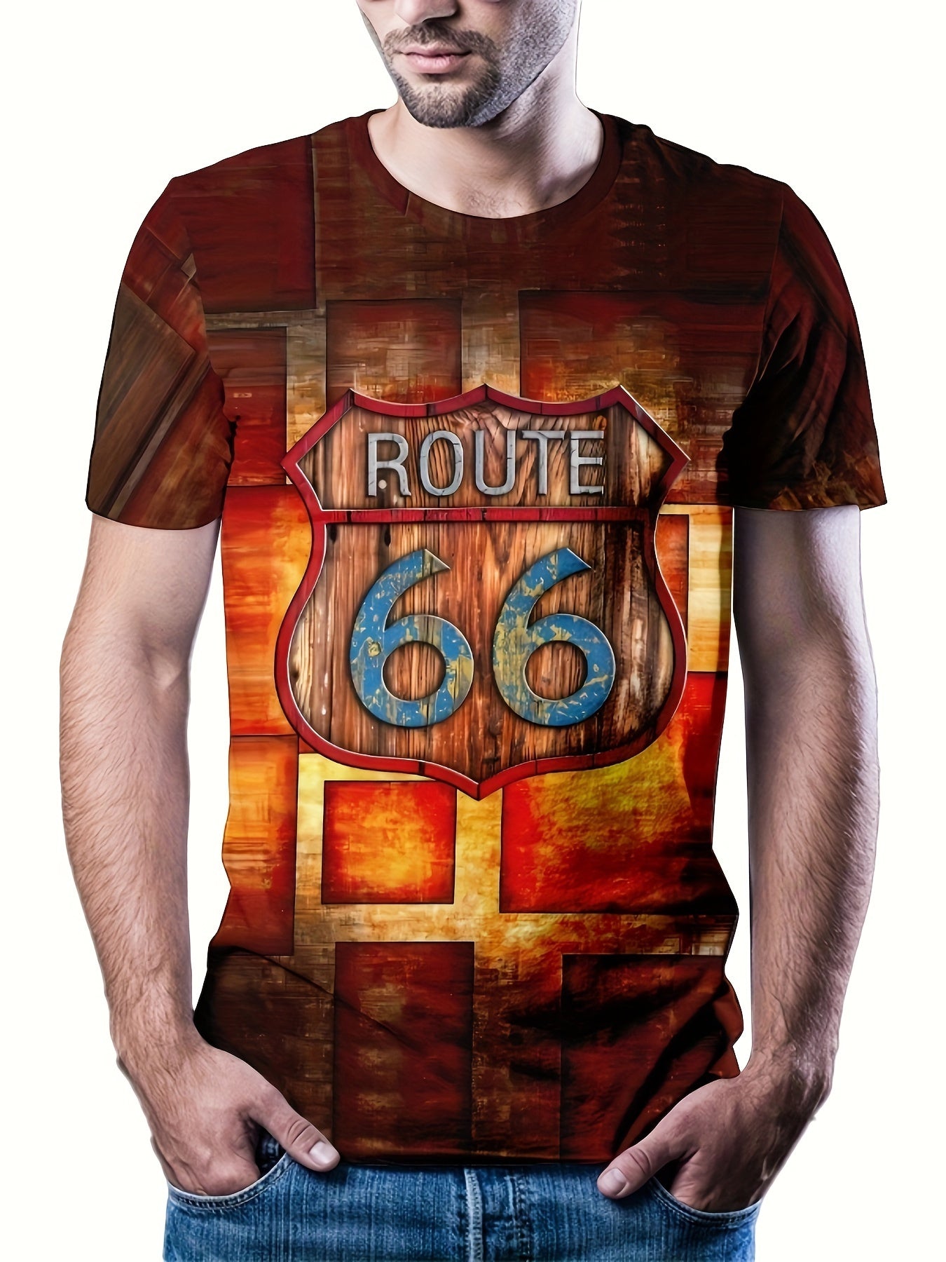 3D Print Tee Shirt Men's Casual Street Style Round Neck Summer Tee