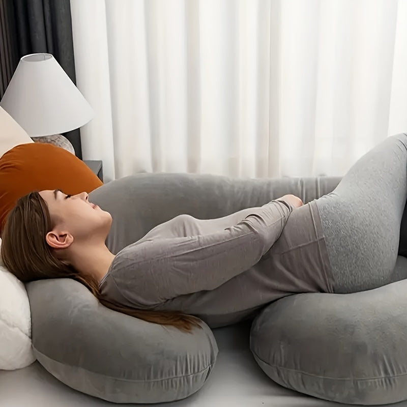 Crystal Velvet Pregnancy Pillow C-Shaped Support Belly Pillow