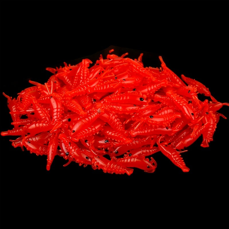 100pcs Soft Silicone Shrimp Fishing Lures Artificial Luminous Baits