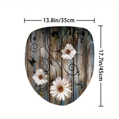 Non Slip Wooden Shower Curtain Set with 12 Hooks and Bathroom Decor