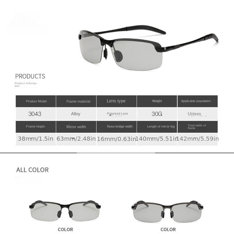 Men's Driving Sunglasses Anti Polarized Fishing Glasses With Zipper Case