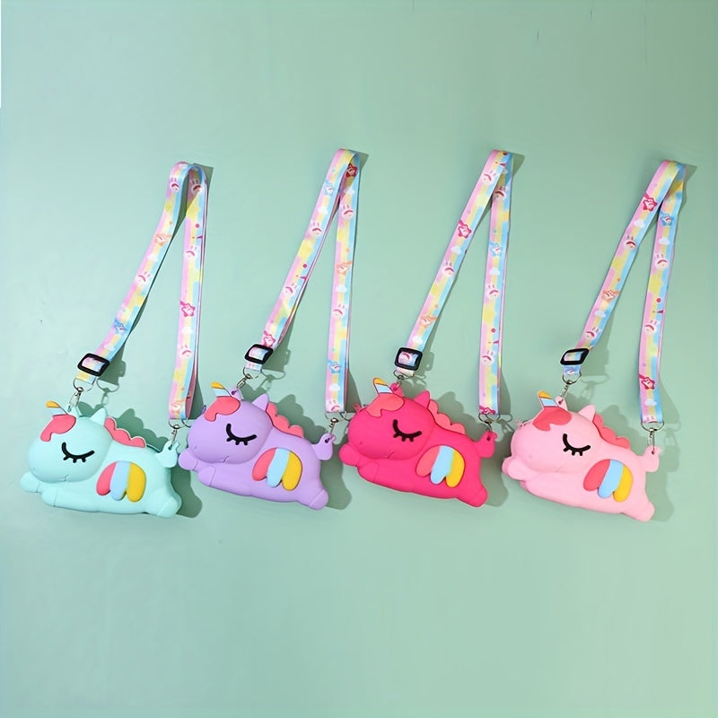 Cartoon Unicorn Silicone Coin Purse Crossbody Bag