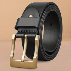 Men's Leather Buckle Belt for Outdoor Party Holiday Business