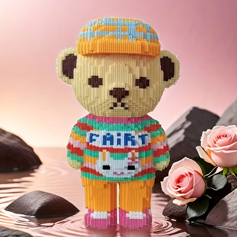 Yellow Hat Teddy Bear Large Building Blocks Educational Puzzle