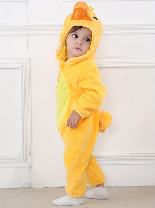 Duck Baby Flannel Romper Hooded Halloween Cosplay Jumpsuit