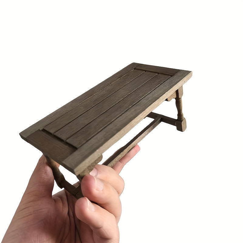 1:12 Scale Wooden Dining Table for Dollhouse Miniature Handcrafted