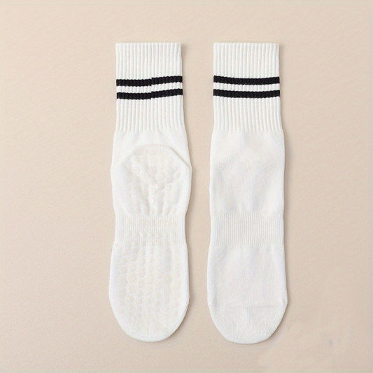 Silicone Yoga Socks Non Slip Striped Sports Socks With Grips