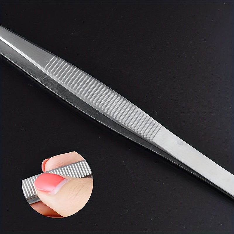 2pcs Stainless Steel Elbow Tweezers for Jewelry Repair