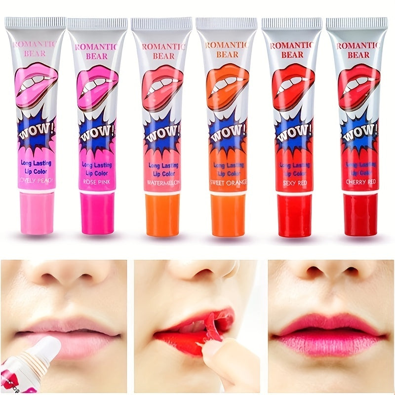 Tear Off Liquid Lipstick Long Lasting Lip Gloss 6 Colors