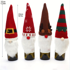 Christmas Gnomes Wine Bottle Cover Santa Decorations