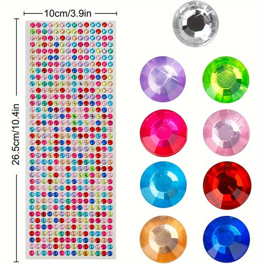 Multicolor Rhinestone Sticker Set for DIY Crafts & Wedding Decor