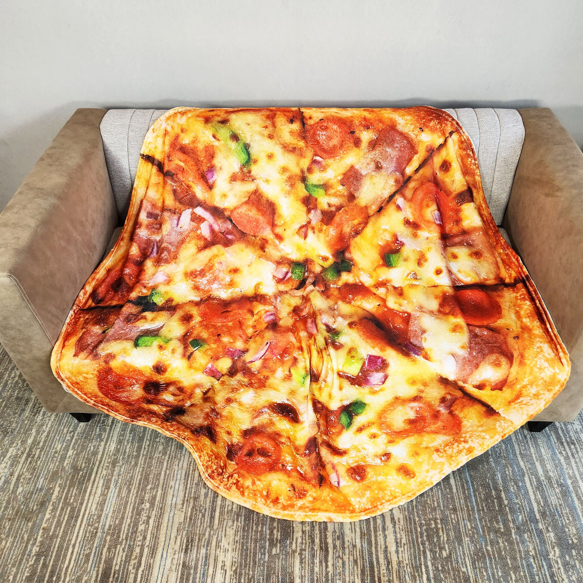 Funny Pizza Digital Printing Flannel Leisure Blanket
