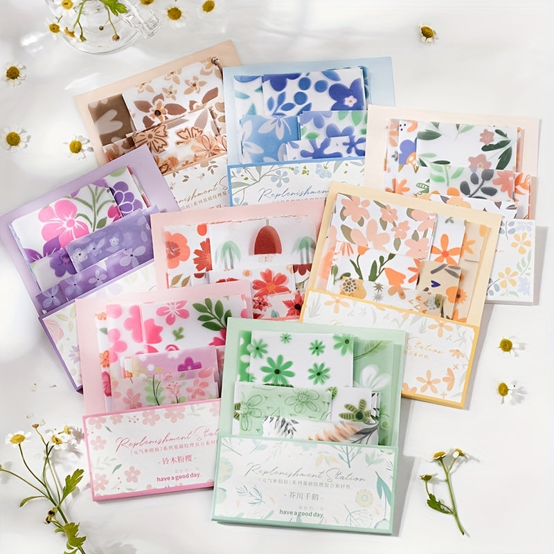 30Pcs Vintage Floral Background Art Craft Paper
