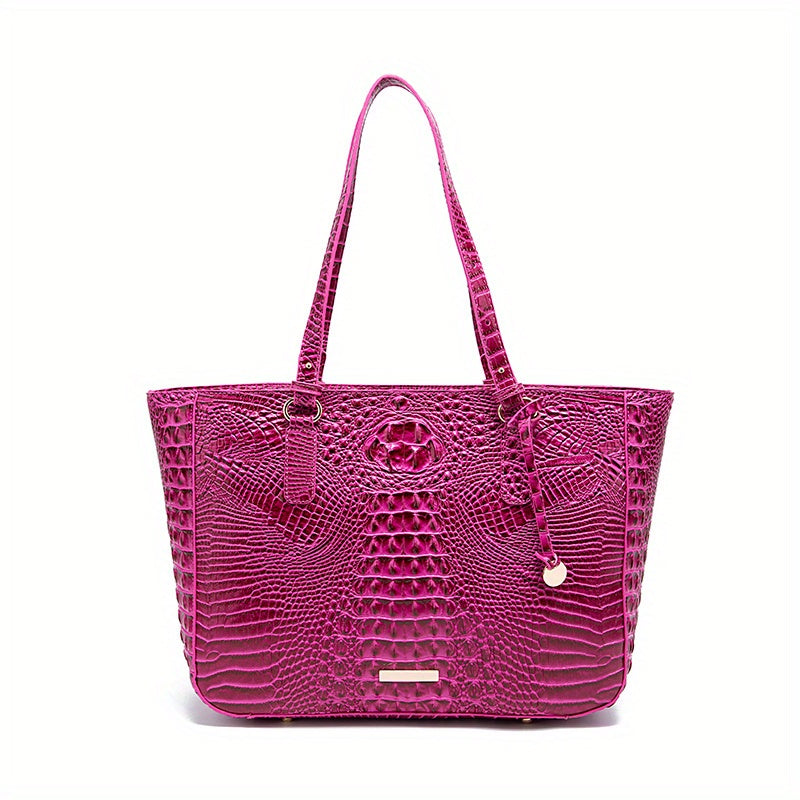Crocodile Pattern Tote Bag Leather Shoulder Bag Satchel Purse