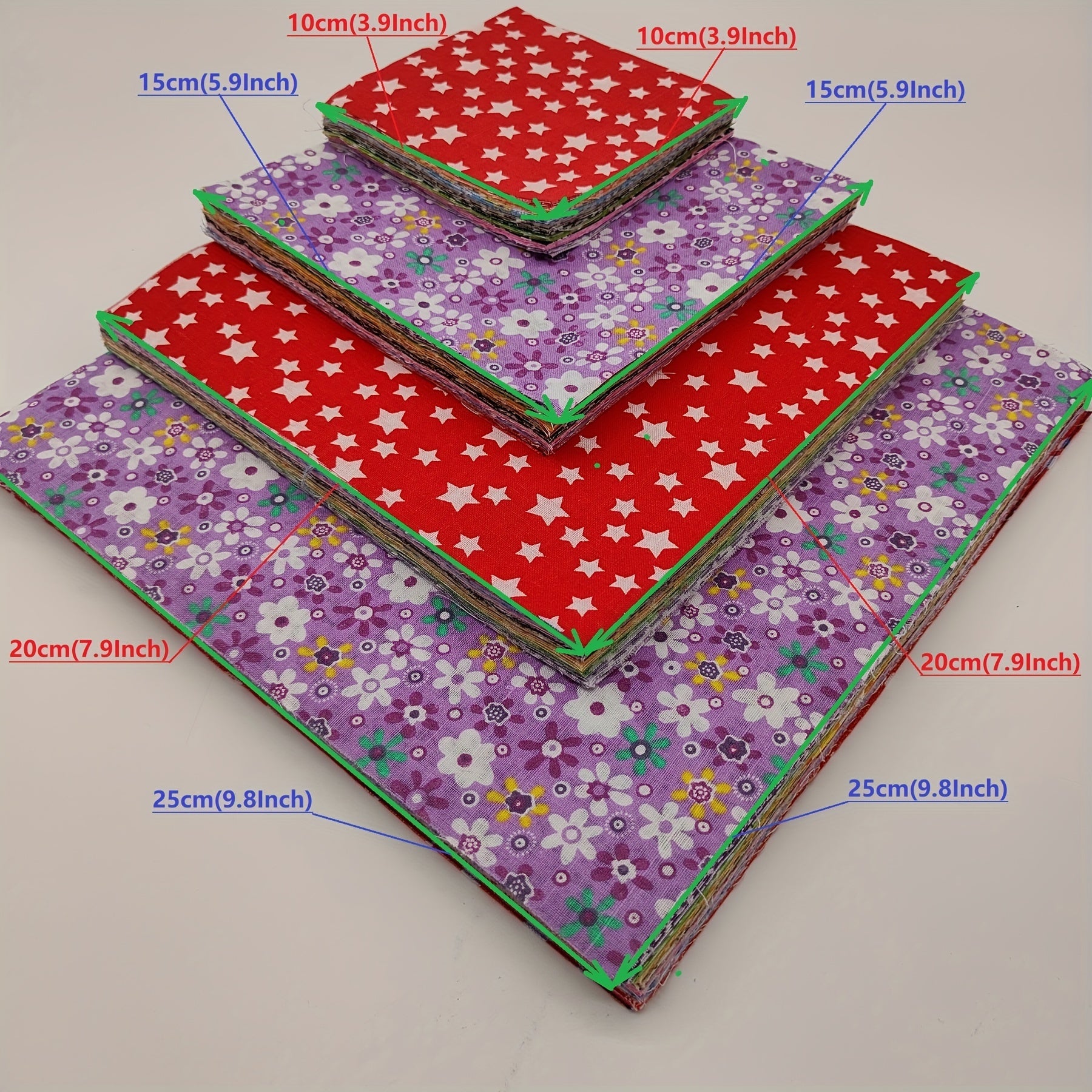 56pcs Square Patchwork Cloth Group Pre cut DIY Cloth Pieces 4 Specifications