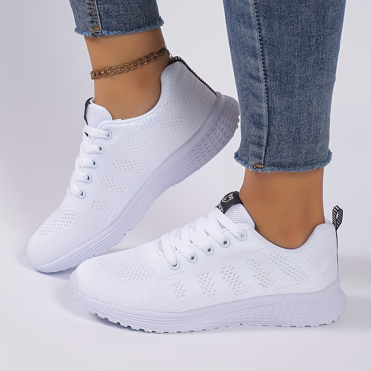 Women's Rainbow Mesh Sneakers Lace Up Sporty Running Shoes