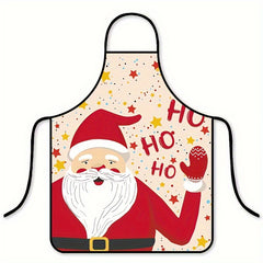 Christmas Theme Unisex Adjustable Cooking Apron Polyester Apron