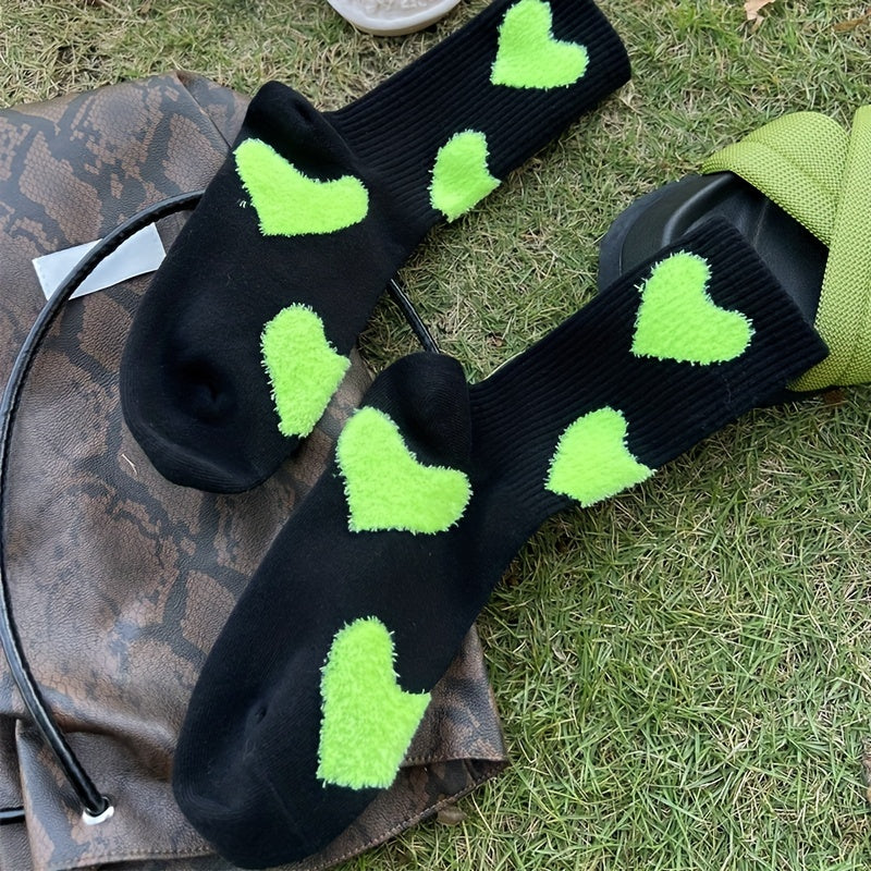 Heart Pattern Mid Tube Socks Women's Stockings
