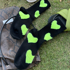 Heart Pattern Mid Tube Socks Women's Stockings