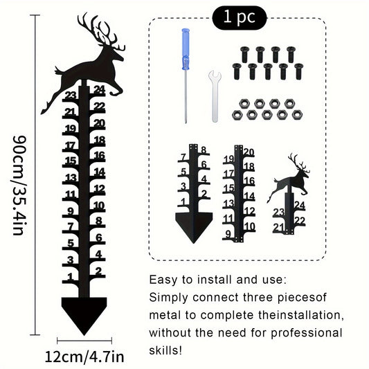 Creative Elk Metal Snow Gauge Large Iron Snow Measuring Ruler