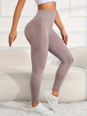 Solid Hip Lifting Fitness Pants High Stretch Yoga Leggings Women's Activewear