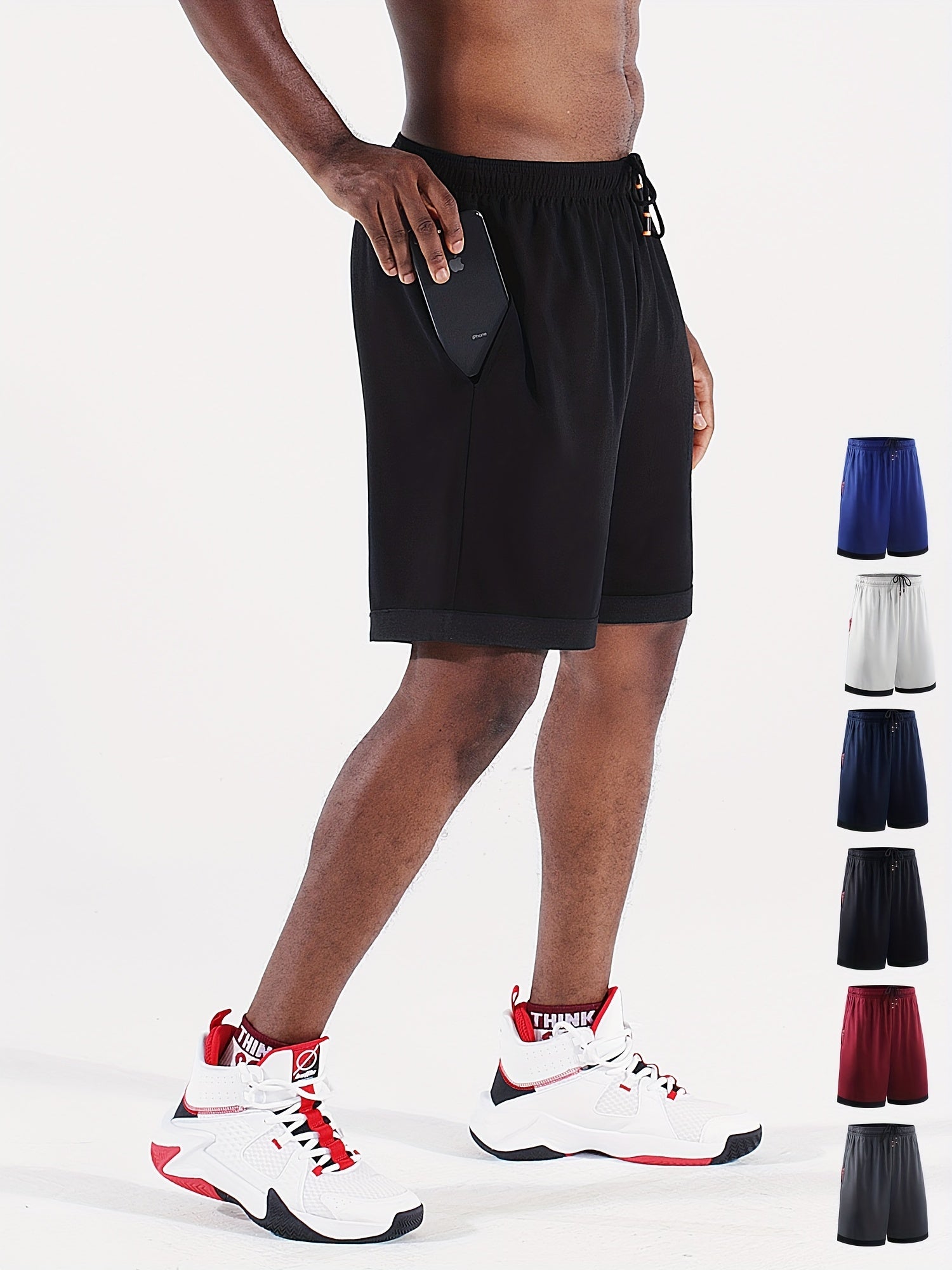 Men's Basketball Shorts Running Marathon Loose Capris Large Casual Mesh