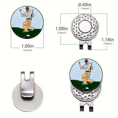 1pc Golf Ball Marker Metal Ball Mark Golf Hat Clip Golf Accessories