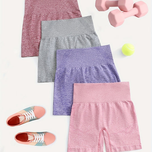4pcs Seamless Biker Shorts Yoga Fitness Activewear