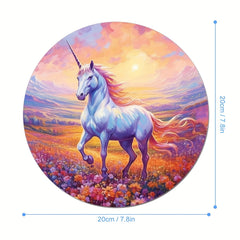 Unicorn Gaming Mouse Pad for Women and Girls Round Mousepad Non-slip Rubber Mat