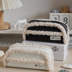 Fluffy Winter Pen Bag Large Capacity
