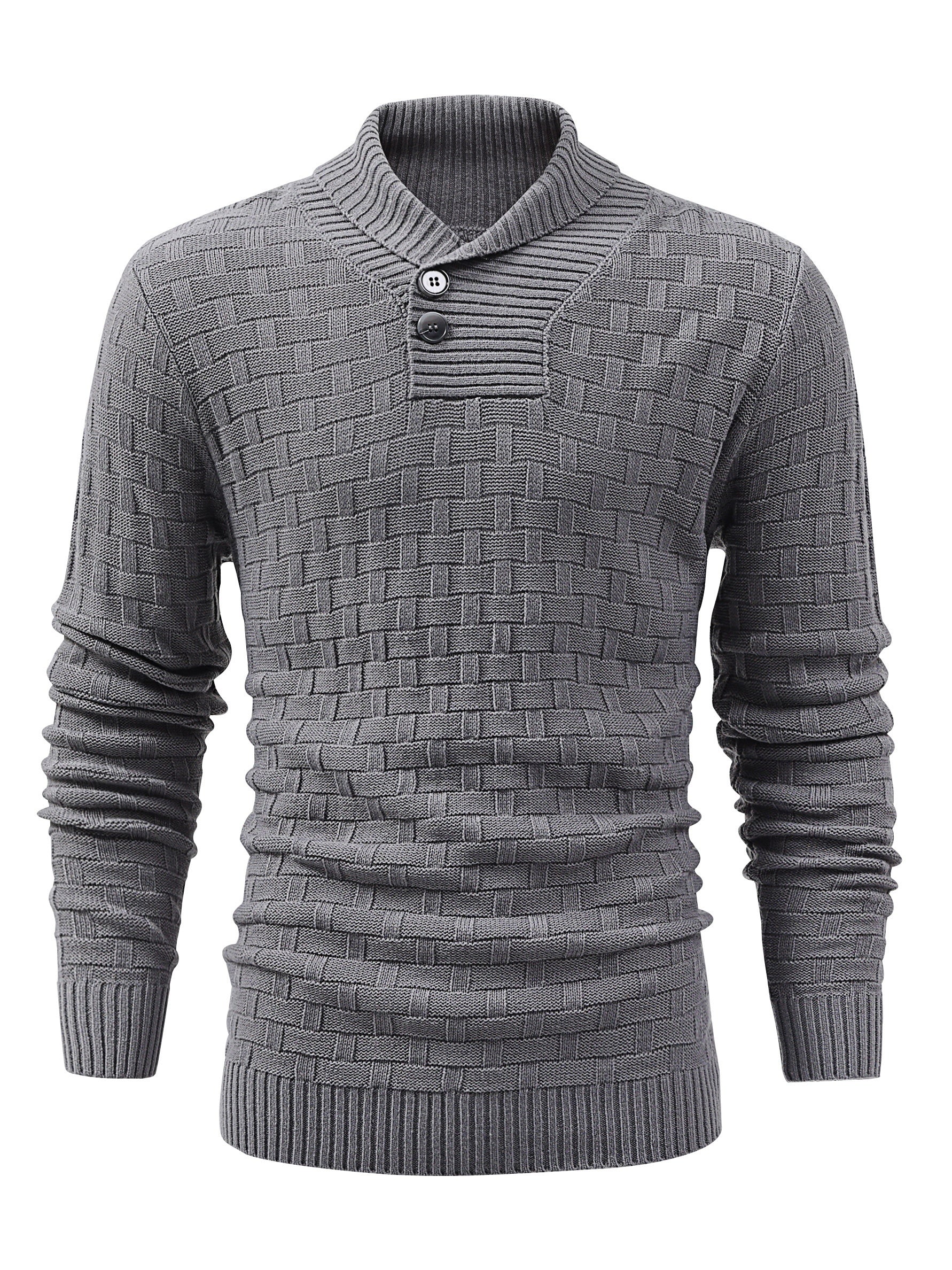 Warm Knitted Sweater Men's Casual Stretch Pullover for Fall Winter